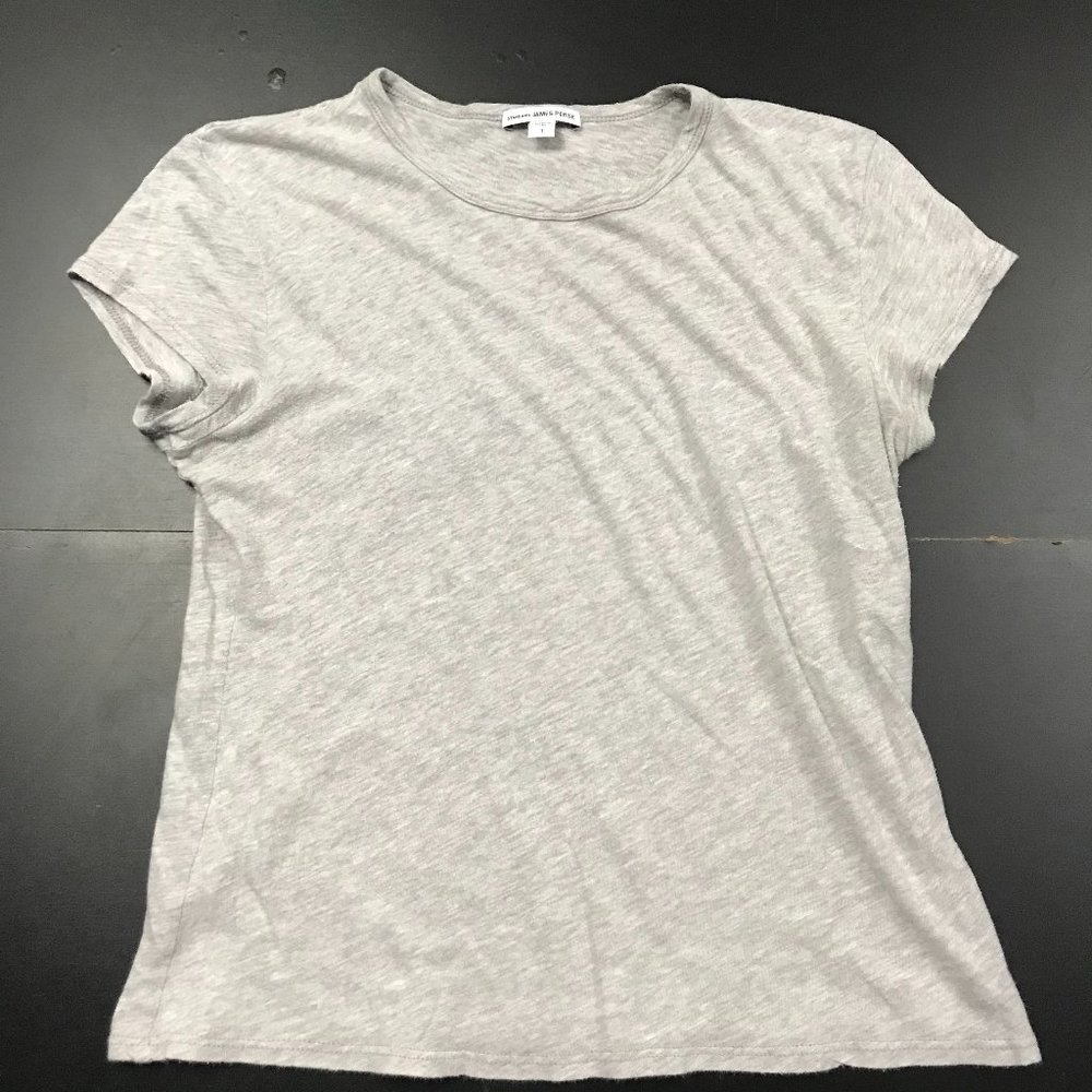 James Perse Basic Solid Heather Gray Crewneck T-S… - image 1